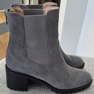 Gray Suede Ankle Boots